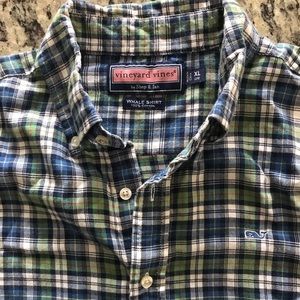 Boy’s Vineyard Vines Plaid Whale Shirt - Size XL